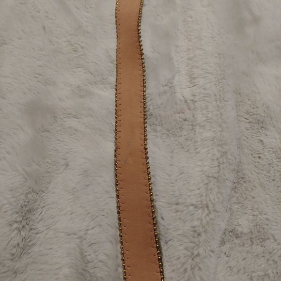 Belts by Simon silver metallic leather large belt with gold hardware